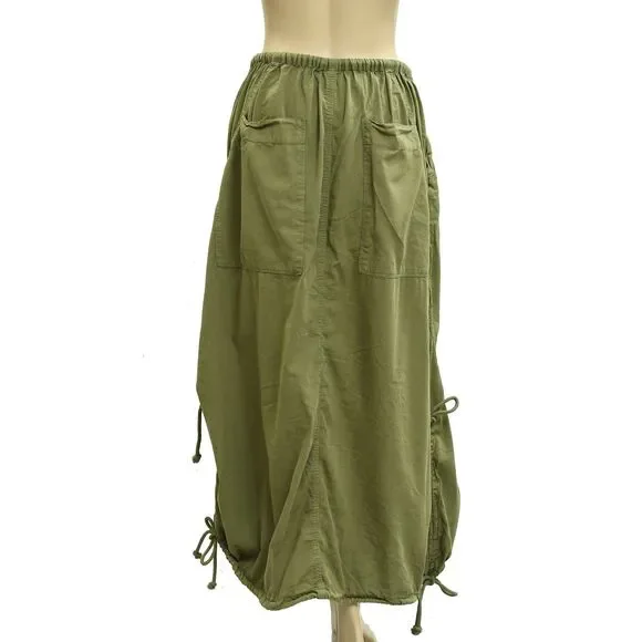 Free People Picture Perfect Parachute Maxi Skirt Pull-on Cotton Solid XS 282491 - Picture 6 of 7